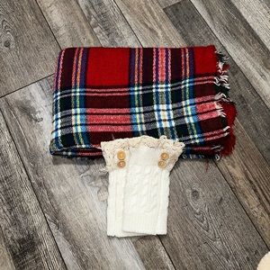 Blanket Scarf and Leg Warmers